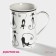 Porcelain share mug "Black Cat", 300 ml, white color
