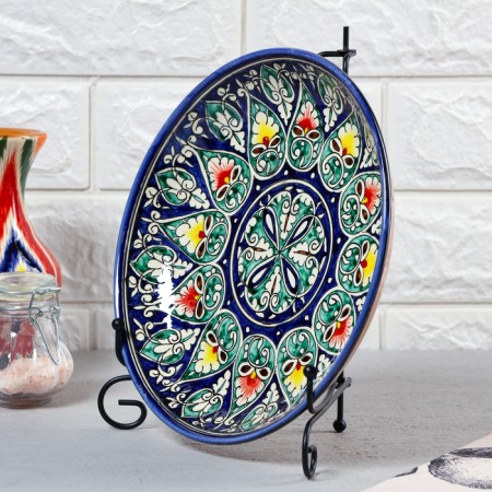 Largan Rishtan ceramics "Patterns", 25 cm, Blue Mix-2