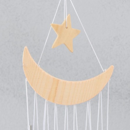 Wind music wood, metal "Month with a star" 9 tubes 54x13 cm-1