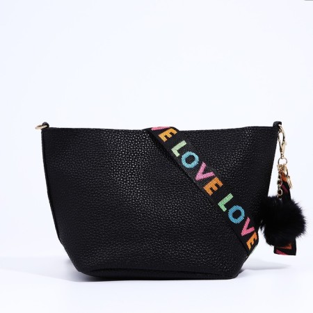 Bag Cross-Bodi with a zipper, black color-1