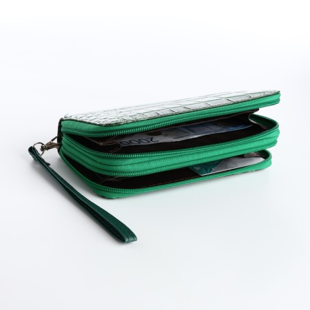 Women's wallet on lightning, green color-3