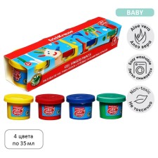 Finger paints, 4 colors x 35 ml, erichkrause artberry premium, gel, with aloe vera, cardboard