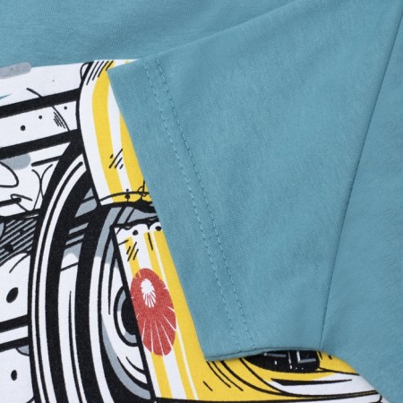 T-shirt for a boy, the color is gray-green, height 122 cm-2