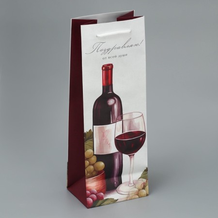 Gift package for a bottle, packaging, “with all my heart”, 36 x 13 x 10 cm-5