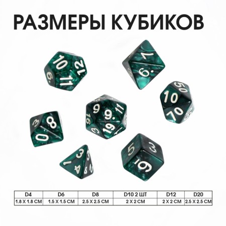 Playing bones, Dungeons and Dragons, D&D) "Game time", 3 sets of 7 pieces-3