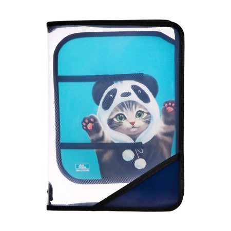 Labor folder A4, 325 x 230 x 25 mm, lightning around, folding bar, plastic, PTR-1, calligrata "cat panda"-3