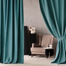 A set of curtains with a sequer of selection, size 2x150x270 cm, turquoise color