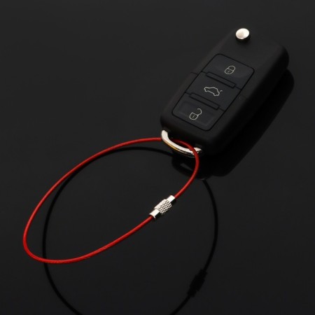 TORSO keychain, steel cable, 25 cm, red