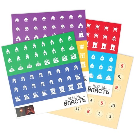 Board game "Power game", 167 cards, 174 tokens, 41 tile, 2 cubes, 10+-6