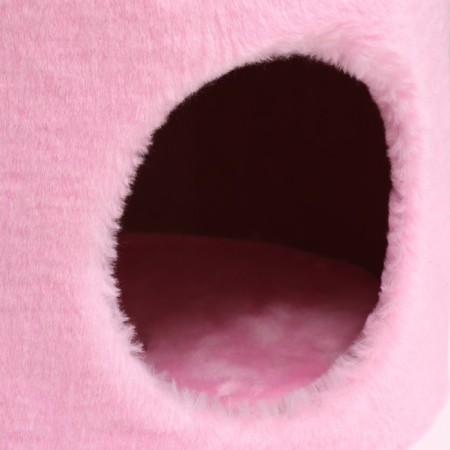House for cats with a claw, with a sunbed, round, 35 x 35 x 70 cm, pink-6