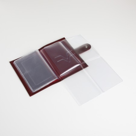 Cover for auto documents on the button, Textura, burgundy color-6