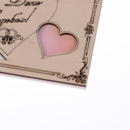 Wooden envelope "On the wedding day!" Rose, 16 x 8 cm-1