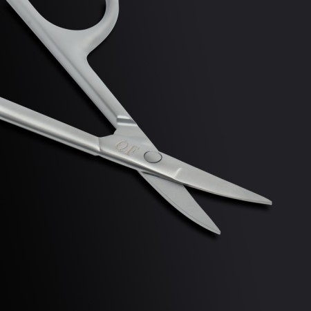 Manicure scissors "Premium satin", narrow, bent, matte, 9.6 cm, silver color-8