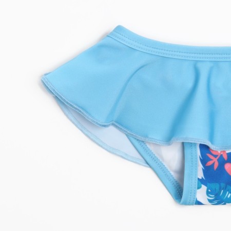 Separate swimsuit, blue/flamingos color, height 116 cm-7