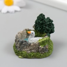 Фигурка для флорариума полистоун "Плавающая утка" 5х5х4 см