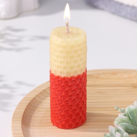 Candle from wax, honey-red, 8 cm-5