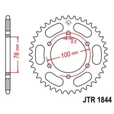 The rear star, driven JTR1844, chain 428, 48 teeth