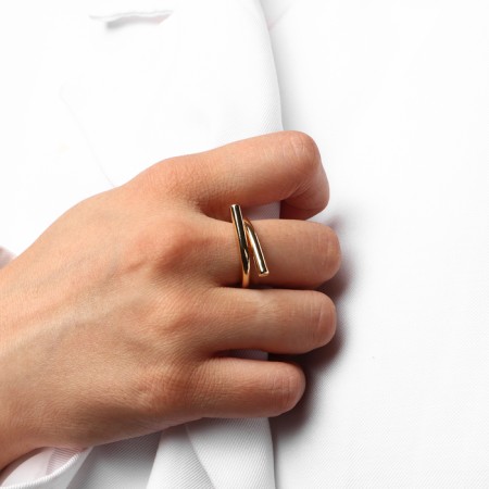 Ring Metal "Trend" bend, color gold, size 18-3
