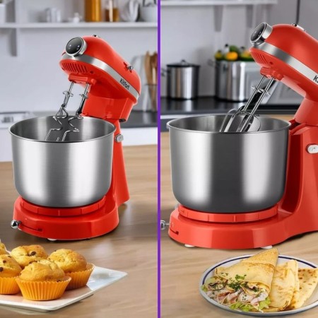 Mixer KitFort KT-3469, stationary, 300 watts, 3 l, 6 speeds, red-4
