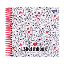 Sketchbook, square 170 x 170 mm, 80 sheets, in a cage, on a crest, 