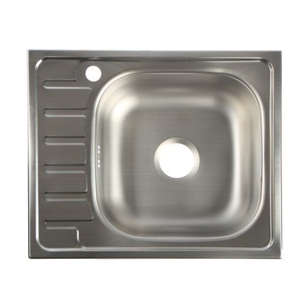 Kitchen sink "Vladiks", cut, with a siphon, 58x48 cm, right, stainless steel 0.6 mm