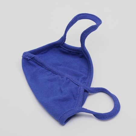 Mask for the face is reusable of 100 % cotton, 2-layer, blue, 19 x 13 cm-1