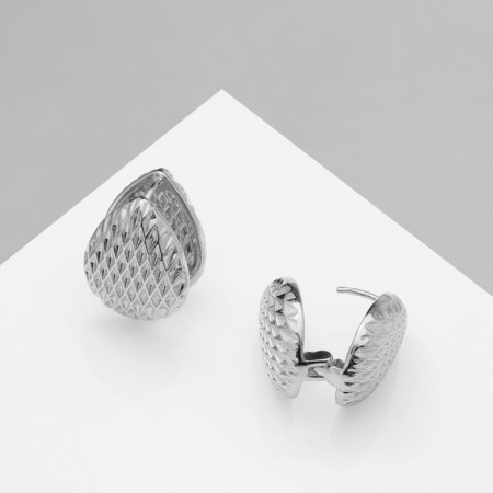 Earrings Metal "Accord" Ornament, drop, color silver-3