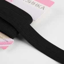 Knitted elastic, 20 mm, 2.4 ± 0.5 m, black color