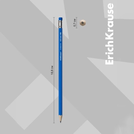 Chernographic pencil with Erichkrause Academy, NV, Griffel D = 2.2 mm, wood, hexagonal in a box, mix-4