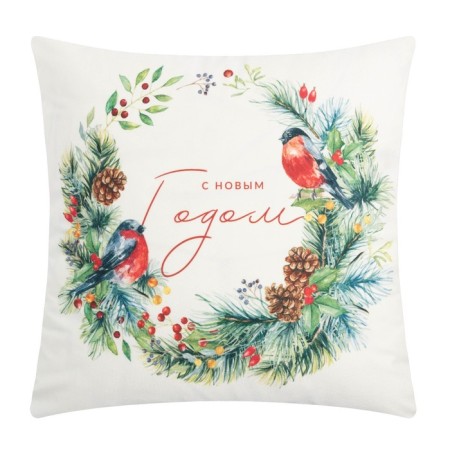 Case on the pillow Ethel "Wreath", 40*40 cm, 100 p/e, velor