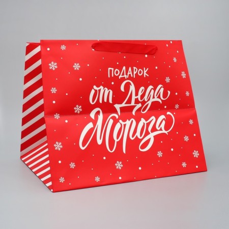 Gift package with a wide bottom "Gift from Santa Claus", 35 x 29 x 28 cm, New Year-3