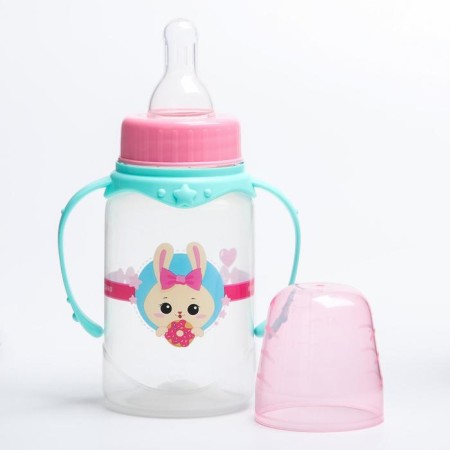 A bottle of feeding "Bunny Polly", classic throat, 150 ml., 0 months, cylinder, with handles-3