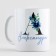 Ceramic mug "A - Alexander", 320 ml, white color