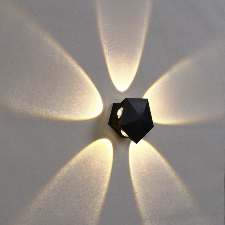 Facade lamp “Iskra”, FSD-052, 5 W, 3000k, 5 rays, IP65, 220 V, plastic, black-3