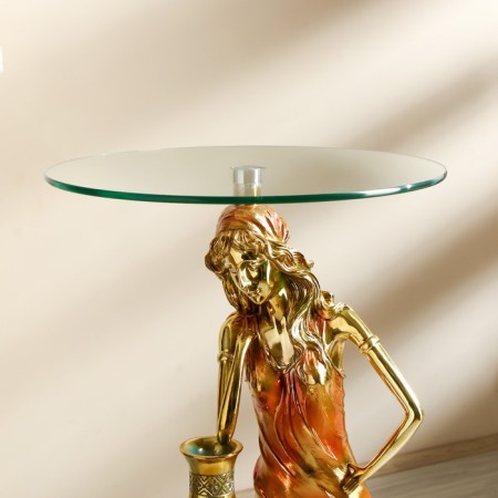 Decorative table "Vase Girl" gold 45x45x98 cm-5