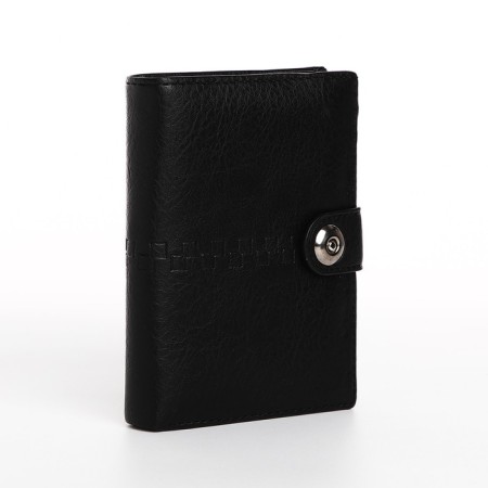 Male purse on Magnet, 3 in 1, for bills, auto documents and passports, black color
