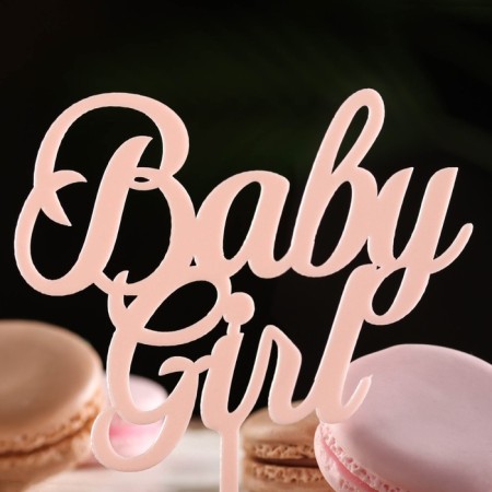 Topper "Baby Girl", light pink, give beautifully-1