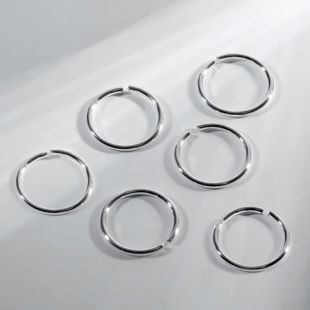 Piercing in the nose "ring" classic, d = 10 mm, set 6 pcs., Color silver-1