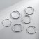 Piercing in the nose "ring" classic, d = 10 mm, set 6 pcs., Color silver