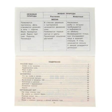All tables for grade 2. Russian language. Mathematics. The world-2