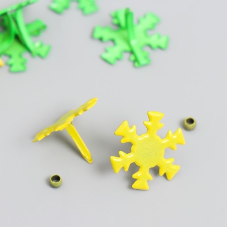 Brads for scrapbooking "snowflakes" set 25 pcs 1.8 cm-1