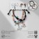 Bracelets "Demetrons" Two butterflies with beads, black-beige color, 8 cm