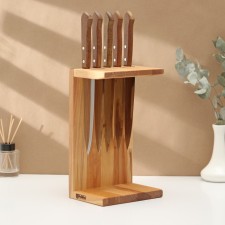 Adelica knives stand, birch, 18 × 13 × 30 cm