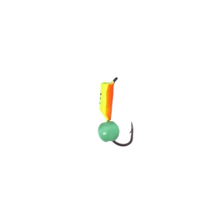 Mormyshka column lime, orange abdomen + cat ball, weight 0.7 g-1