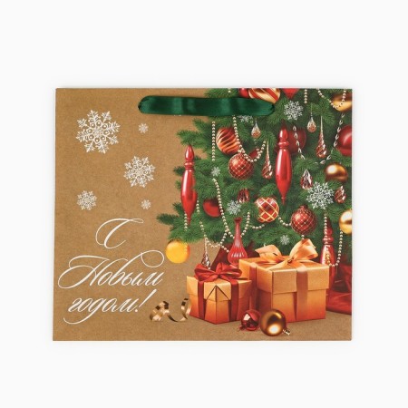 Craft vertical package “Happy New Year”, spruce, ml 23 x 27 x 11.5 cm, new year-4