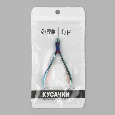 Manicure nippers for cuticle, 9.5 cm, blade length - 10 mm, chameleon color-6