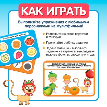 A set of figures with developing cards "Fruits, berries, vegetables"-1