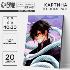 Picture on numbers on a canvas with a subframe of the 