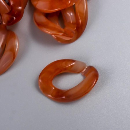 Decor for creativity plastic "Ring for the chain" marble Bezh set 25 pcs 2.3x1.65 cm-1