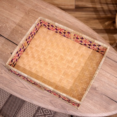 Wicker basket, from bamboo 37x30x10 cm-3